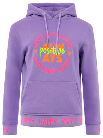 Zwillingsherz Hoodie »Always Positive« Kapuze, Stickerei, Fronttasche, Bündchen-Schriftzug, Langarm