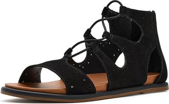 Lucky Brand Sartea Perforated Gladiator Sandals Womens Sandals Black : 9.5 M, Leather