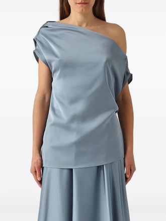 Giada Curti Top monospalla drappeggiato - Blu
