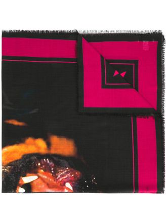 Givenchy rottweiler print scarf - women - Wool/Silk - One Size - Black