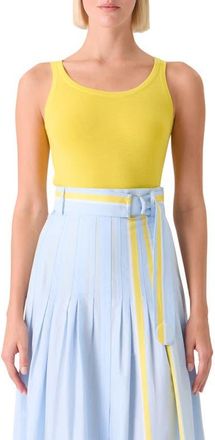 Akris Fitted Virgin Wool Sweater Tank in Lemon Zing at Nordstrom, Size 16