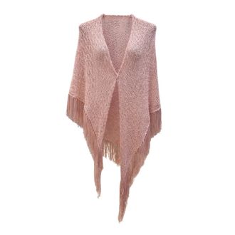 Simona Corsellini Capes, female, Pink, Size: ONE SIZE Scialle in Maglia Luxury con Frange