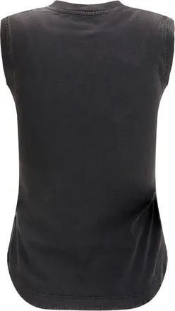 The Attico Womens Black Cotton Sleeveles T-Shirt