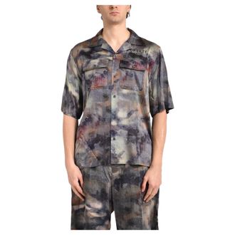 Diesel Short Sleeve Shirts, male, Multicolor, Size: XL Abstract-print Short Sleeve Shirt