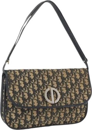Dior Pre-owned Shoulder Bags, female, Blue, Size: ONE SIZE Pre-owned Trotter Canvas Shoulder Bag