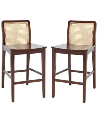 Safavieh Benicio Rattan Counter Stools Set