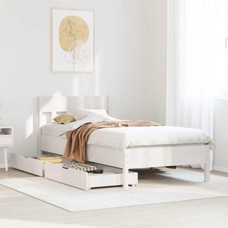 vidaXL Vidaxl - Estructura De Cama Sin Colch&oacute;n Madera Maciza Blanca 75x190 Cm