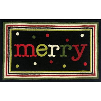 R16 Home Merry Dot Doormat in Black Multi at Nordstrom Rack, Size 24X36 Ft
