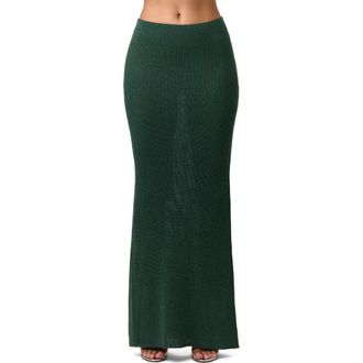 Naked Wardrobe Maxi Sweater Skirt in Pine Green at Nordstrom, Size X-Small
