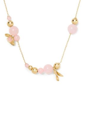 Kate Spade New York gilded garden pendant necklace in Blush at Nordstrom