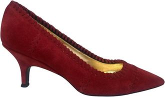Suzanne Rae Womens Alcott Whip Stitch Pump Heels In Red
