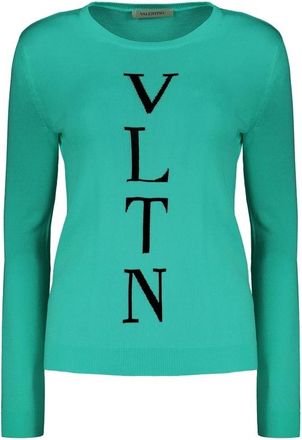 Valentino WomenS Green Cotton Blend Sweater, Size 44