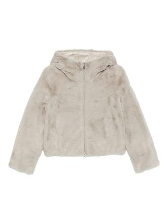Colmar hooded zip jacket - women - Polyester/Polyamide/Duck Down/Duck Feathers - 44 - Neutrals