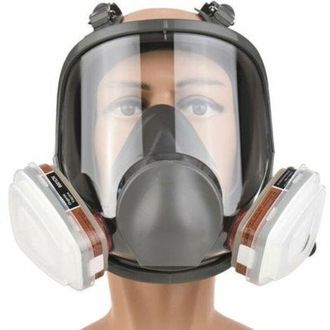 OEM Mascarilla Facial Completa, Mascarilla Facial Completa De Silicona + Caja De Filtro, Filtro De Algod&oacute;n, Juego De 7 Piezas Para Prevenir El Amon&iacute;aco