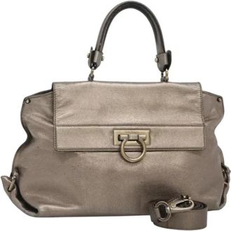 Ferragamo Pre-owned Handbags, female, Gray, Size: ONE SIZE Pre-owned Hand Bag