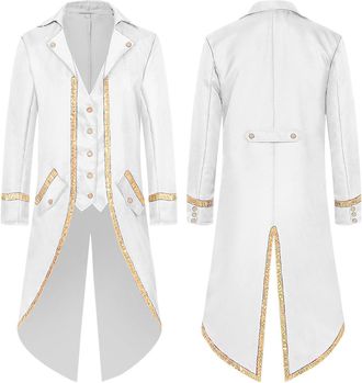 Generic Steampunk Jacket Mens Gothic Tailcoat Long Trendy Green Medieval Coat Victorian Court Rock Elegant Tuxedo Theatre Performance Vampire Clothing Hallowe