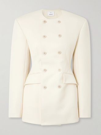 Wardrobe.NYC + Rhw Abito Mini Doppiopetto In Twill - Avorio