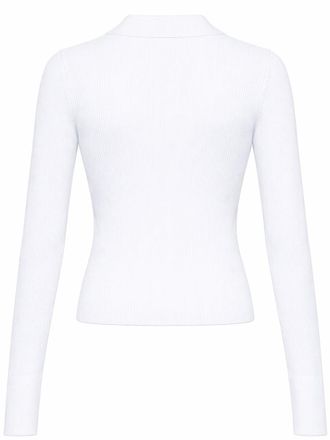 Michael Michael Kors Long-Sleeved Recycled Viscose Polo Shirt - White