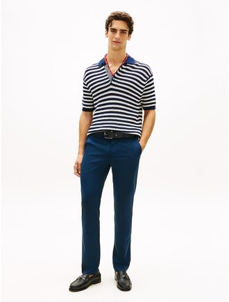 Tommy Hilfiger Mens New York Label Straight Fit Chino - Navy - 29W x 30L