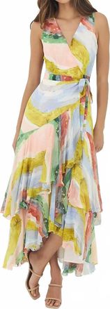 Hutch Trinity Sleeveless Maxi Wrap Dress In Cascade
