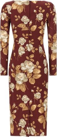 Dolce & Gabbana Womens Multicolor Elastane Midi Dress