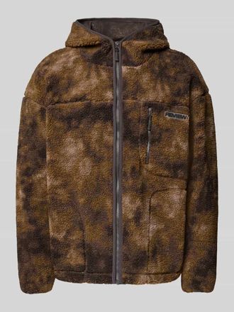 Review Teddyfell Jacke mit Rei&szlig;verschlusstasche und Label-Detail in Dunkelbraun, Gr&ouml;&szlig;e XL
