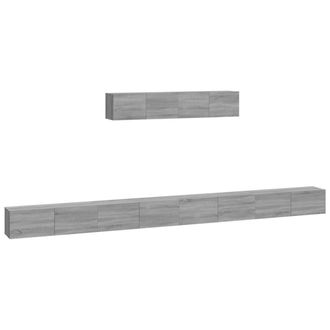 vidaXL Vidaxl - Set Di Mobili Porta Tv 6 Pz Grigio Sonoma In Legno Multistrato