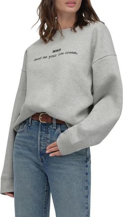 Favorite Daughter x Nobody Wants This Ice Cream Cotton Blend Sweatshirt in Heather Grey at Nordstrom, Size X-Small