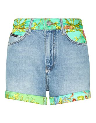 Philipp Plein Denim High Waist Hot pants insert New Baroque