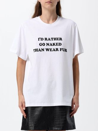 Stella McCartney T-shirt relaxed fit in cotone con stampa slogan e logo