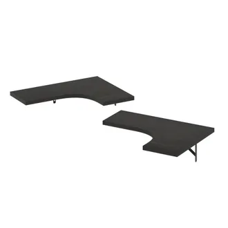 Furinno Rossi Wall Mounted Corner L-Shape Floating Display Shelves, Espresso, Set of 2