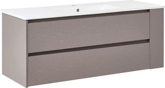 Beliani Wall Mounted Vanity Unit with Basin MANCORA 120 cm Taupe