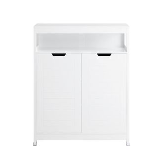 SoBuy Armario de ba&ntilde;o con 1 comportamiento abierto y 2 puertas madera blanco