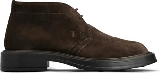 Tod's Lace-up Boots, male, Brown, 8 1/2 UK, Dark Brown Desert Boots with Monogram