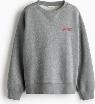 H&M Sweatshirt mit Motiv - Grau