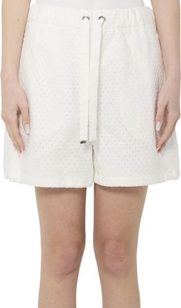 Moncler White Perforated Shorts