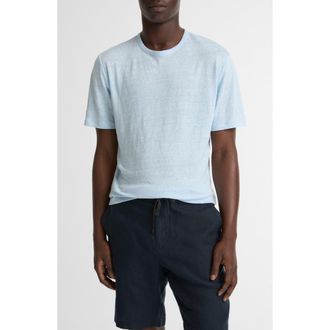 Vince Slub Linen Crewneck T-Shirt in Rainwater at Nordstrom, Size Xx-Large