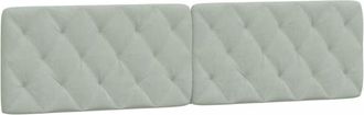 vidaXL Cabecero de cama acolchado terciopelo gris claro 200 cm vidaXL