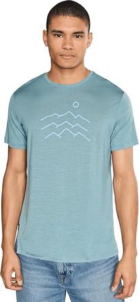 Icebreaker Merino Blend 125 Cool-Litetm Sphere Short Sleeve T-Shirts Across the Peaks Mens Clothing Flint Blue : LG, Tencel/Wool