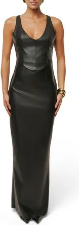 JLUXLABEL Tate Crop Faux Leather Tank in Black at Nordstrom, Size X-Small