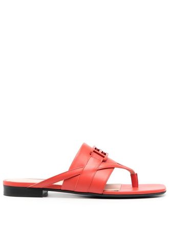 Bally logo-embellishment leather sandals - Orange