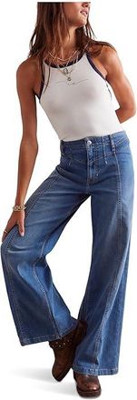Free People We The Free Libre Wide-Leg Jeans Womens Clothing Goodie Goodie : 29 30, Cotton/Denim/Elastane