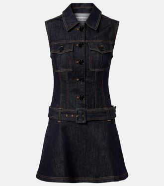Self Portrait Belted denim minidress