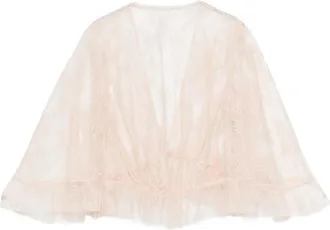 Alberta Ferretti Lace Ruffled Top