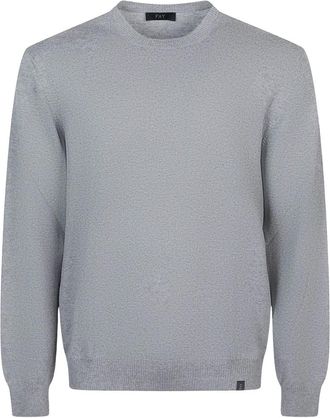Fay Trui met ronde hals - Heren - Ronde hals truien - Grijs - 2XL - Wol - Truien & Vesten