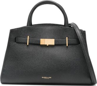 DeMellier small Hudson grain leather tote bag - women - Calf Leather/Cotton - One Size - Black