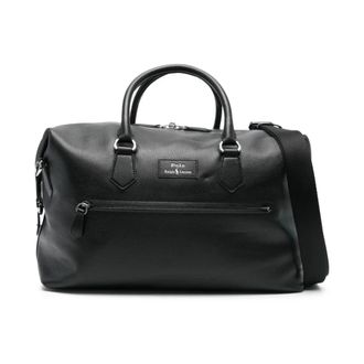 Polo Ralph Lauren Tassen, Heren, Zwart, ONE Size, Leren Duffel Tas