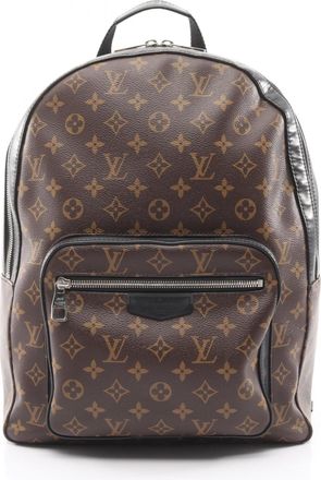 Louis Vuitton Black Brown Coated Canvas Leather Backpack (Pre-Owned)