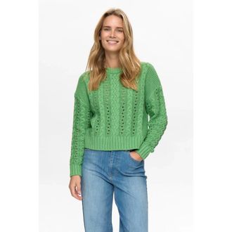 N&uuml;mph Nuremi Pullover - Dames - Ronde hals truien - Groen - M - Truien & Vesten