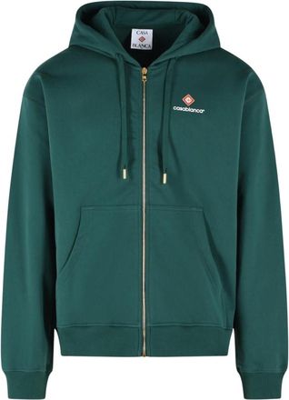Casablanca Green Logo Zip-Up Hoodie